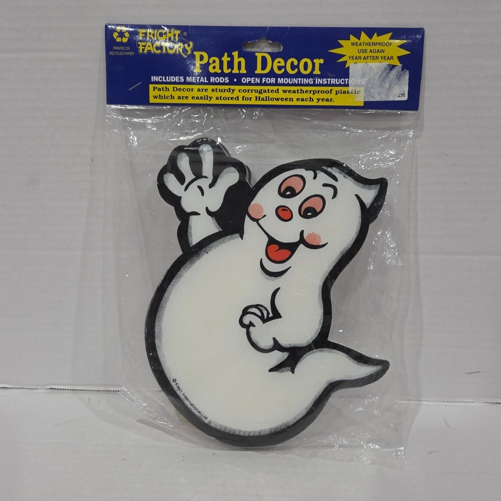 Fright Factory Halloween Path Decor Waving Ghost Yard Signs 9166 Weatherproof
